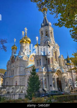 Église orthodoxe à Karlovy Vary construite au 19e siècle, République tchèque. Banque D'Images