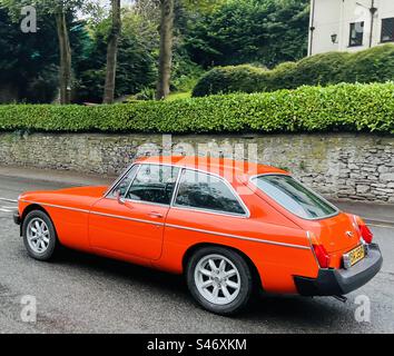 1975 MGB GT - Matlock Bath Derbyshire France Banque D'Images