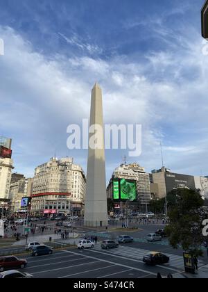 Buenos Aires Argentina 9 de Julio Ave Obélisque Banque D'Images