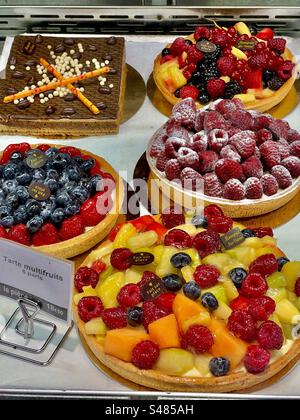 Délicieuses tartes aux fruits France à vendre Banque D'Images