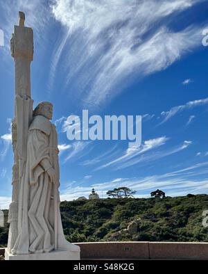 Statue de l'explorateur Juan Rodríguez Cabrillo au monument national Cabrillo, point Loma, San Diego, Californie. Banque D'Images