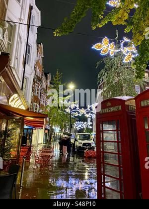 Marylebone High Street, Londres à Noël! Banque D'Images