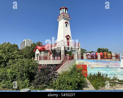 Port Credit Lighthouse. Mississauga, Ontario, Canada Banque D'Images