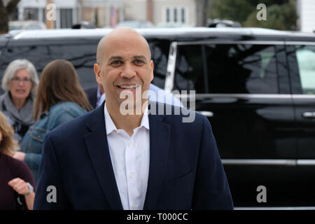 Claremont, New Hampshire, USA. Mar 15, 2019. Candidat présidentiel COREY BOOKER arrive à l'arrêt de campagne à Tours Crédit : Preston Ehrler/ZUMA/Alamy Fil Live News Banque D'Images