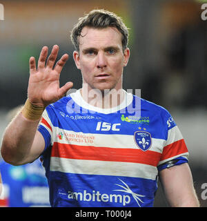 Hull, Royaume-Uni. , . 15 mars 2019. KCOM Stadium, Hull, Angleterre ; Rugby League Super League Betfred, Hull FC vs Wakefield Trinity ; Wakefield TrinityÕs Matty Ashurst grâce voyageant de soutien. Credit : Dean Williams/Alamy Live News Banque D'Images