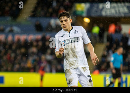 Swansea, Royaume-Uni. 16 mars 2019. Daniel James de Swansea City regarde sur. L'unis en FA Cup, quart de finale cette image ne peut être utilisé qu'à des fins rédactionnelles. Usage éditorial uniquement, licence requise pour un usage commercial. Aucune utilisation de pari, de jeux ou d'un seul club/ligue/dvd publications. Photos par Andrew Orchard la photographie de sport/Alamy live news Banque D'Images