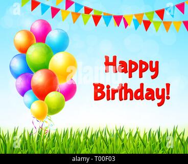 Célébration contexte avec des ballons colorés Illustration de Vecteur