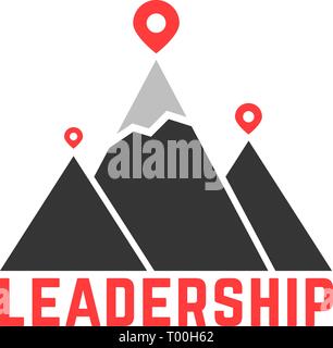 Le leadership comme top logo du sommet Illustration de Vecteur