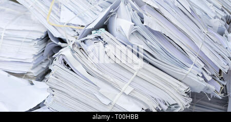 Papier blanc recueillis dans l'Animal Factory. Banque D'Images