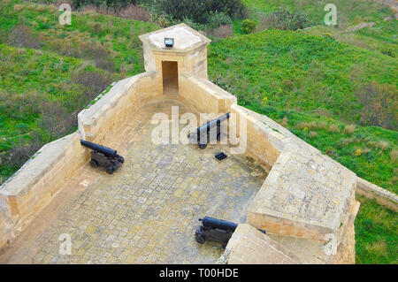 Malte. L'ancienne forteresse. Vue de dessus Banque D'Images