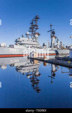 Au navire de guerre Le Musée de la Marine à Wilhelmshaven, Allemagne Banque D'Images
