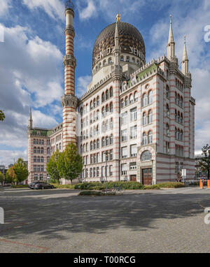 Dresde - Vue de l'ancienne usine de l'usine de cigarettes Yenidze dans Dreden, Friedrichstadt- construit 1909 et aujourd'hui un restaurant, Texas, United States Banque D'Images