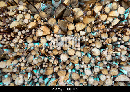 Un gros tas de bois empilé, abstract natural papier peint. Banque D'Images