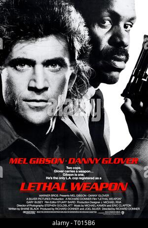 MEL GIBSON, Danny Glover, l'arme fatale de l'affiche, 1987 Banque D'Images