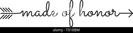 Typographie : mots made of honor démarre une se termine avec la flèche Illustration de Vecteur