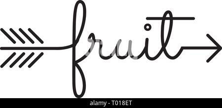 Flèche typographie fruits Illustration de Vecteur