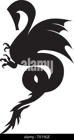 Hippocampe, logo de cheval de mer mythologique Illustration de Vecteur