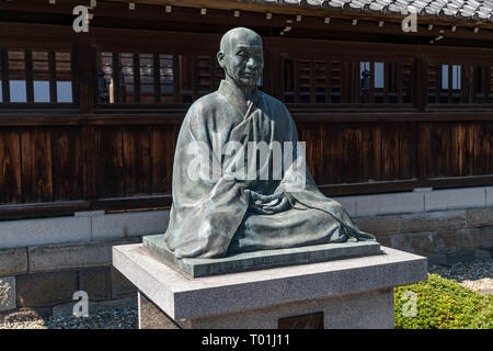 Statue de Kodo Sawaki Roshi, Sengaku-ji, Minato-Ku, Tokyo, Japon. Banque D'Images