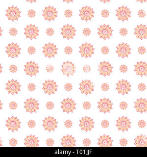 Fleurs rouge fractale. Une élégante illustration lumineuse avec les fleurs. Modèle pour la conception de tissu, papier peint. Sur fond blanc Banque D'Images