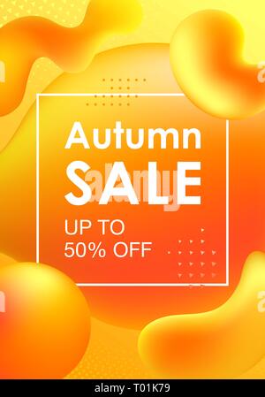 Modèle de conception pour un automne vertical vente et promotions avec gradient coloré de formes. Vector illustration moderne pour la saison d'automne Illustration de Vecteur