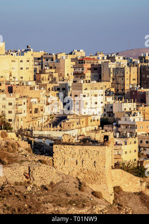 Al-Karak au lever du soleil, Karak, Jordanie Gouvernorat Banque D'Images