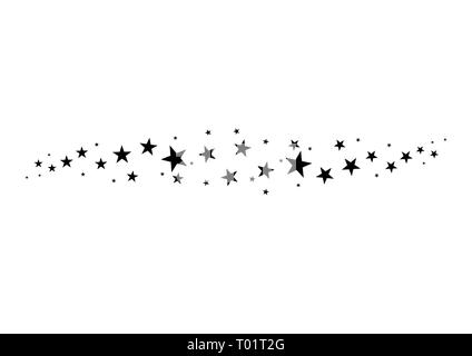 Étoile filante. Nuée d'étoiles isolé sur fond blanc. Vector illustration Illustration de Vecteur