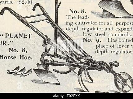 Dreer's garden : calendrier 1899 . dreersgardencale1899henr Année : 1899 'PLANÈTE JR.' n° 8, l'Hoe. Articles divers. Le greffage des services postpayés de cire 45 cts. Le raphia. La meilleure materia lb. 20 cts. ; 5 lbs 75 cts. La ficelle de lin vert. Pour Smilax. 60 cts. La ficelle de coton blanc. Pour le liage. 20 cts. La ficelle de jute. Pour attacher les plantes ou légumes. La ficelle de goudron. Pour lier des nattes, fourrage, etc.. Silkalirte Un fil vert pour lier les asperges et Smilax plante la vigne. 25 cts. par tiroir. lb. 10 cts. ; £ lb. 15 cts. ; 1 lb. 25 cts. ; pour attacher les plantes, vignes, etc. p. p. lb. par lb. 12 cts. par lb. 10 cts. par lb. ; utilisé pour des paniers. Pour Banque D'Images