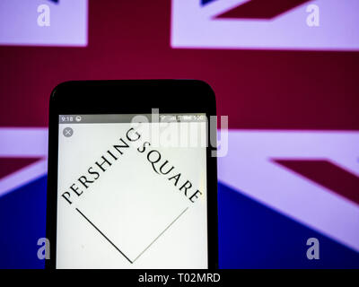 L'Ukraine. Mar 16, 2019. Logo Fonds Pershing Square vu affichée sur un téléphone intelligent. Crédit : Igor Golovniov SOPA/Images/ZUMA/Alamy Fil Live News Banque D'Images