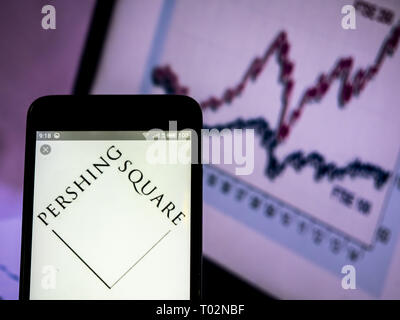 L'Ukraine. Mar 16, 2019. Logo Fonds Pershing Square vu affichée sur un téléphone intelligent. Crédit : Igor Golovniov SOPA/Images/ZUMA/Alamy Fil Live News Banque D'Images