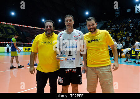 Sao Paulo, Brésil. 16 mars 2019. Corinthiens Guarulhos XS Judas pour la Super League de Volei Photo : Duda AGIF / quartiers : Crédit AGIF/Alamy Live News Banque D'Images