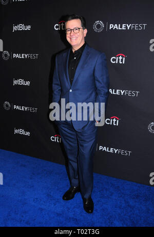 Californie, USA. 16 mars 2019. Personnalité de la télévision Stephen Colbert assiste à 'Une soirée avec Stephen Colbert' au PaleyFest 2019 Los Angeles le 16 mars 2019 au Kodak Theater à Hollywood, Californie. Photo de Barry King/Alamy Live News Banque D'Images