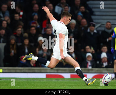 Londres, Royaume-Uni. Mar 16, 2019. Owen Farrell de l'Angleterre au cours de la Guinness match des Six Nations entre l'Angleterre et l'Écosse au stade de Twickenham. Credit : European Sports Agence photographique/Alamy Live News Banque D'Images