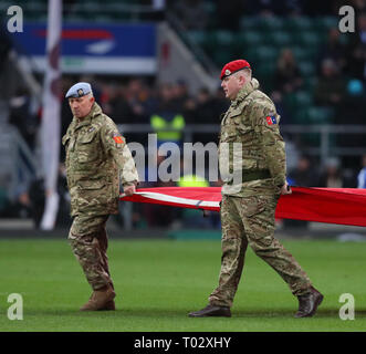 Londres, Royaume-Uni. Mar 16, 2019. Au cours de la Police militaire royale Six Nations Guinness match entre l'Angleterre et l'Écosse au stade de Twickenham. Credit : European Sports Agence photographique/Alamy Live News Banque D'Images