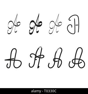 Vector hand drawn alphabet. Lettres, peint pinceau contour rugueux. EPS 10 Illustration de Vecteur