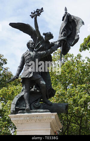 Monument à Vérifiez la Statue Hazaert Budapest, Hongrie Banque D'Images