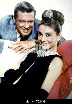 GEORGE PEPPARD, Audrey Hepburn, Breakfast at Tiffany's, 1961 Banque D'Images