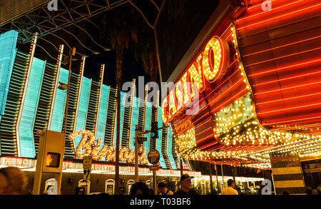 Néons vieux de Las Vegas ou le centre-ville de Las Vegas (les mêmes) Banque D'Images