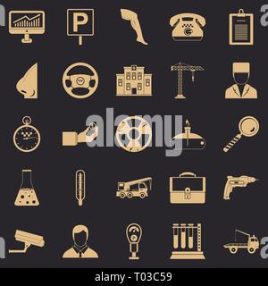 Quart de travail, le style simple icons set Illustration de Vecteur