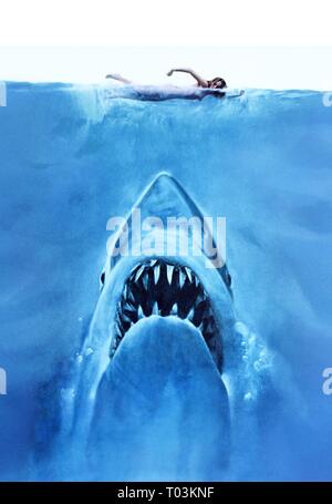 Affiche de film d'art, JAWS, 1975 Banque D'Images