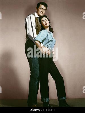 ROCK HUDSON, ELIZABETH TAYLOR, GIANT, 1956 Banque D'Images