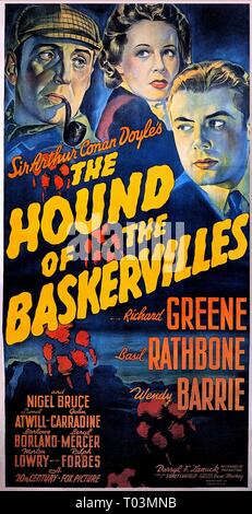 BASIL RATHBONE, WENDY BARRIE, RICHARD GREENE, THE HOUND OF THE BASKERVILLES, 1939 Banque D'Images