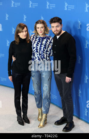 Le Photocall de souvenirs pendant le 69e Festival du Film de Berlin au Grand Hyatt Hotel à Berlin, Allemagne. Avec : Joanna Hogg, honneur Swinton Byrne, Tom Burke Où : Berlin, Allemagne Quand : 13 février 2019 Source : WENN.com Banque D'Images