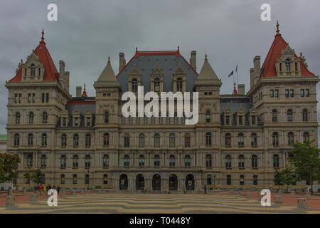 State Capitol building vu de l'arrière à Albany dans l'État de New York, USA. Banque D'Images