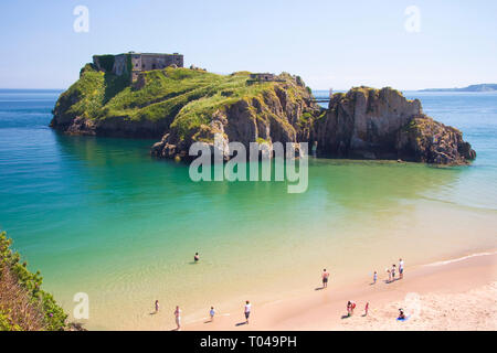 Île Sainte-Catherine, Tenby, Pembrokeshire, pays de Galles, Royaume-Uni Banque D'Images