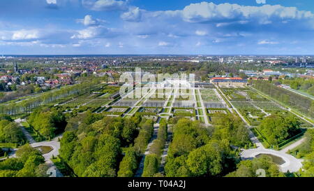 La grande vue aérienne des jardins de Herrenhausen. Les Jardins de Herrenhausen Herrenhausen situé dans un district urbain de la capitale de Hanov Saxonys Banque D'Images