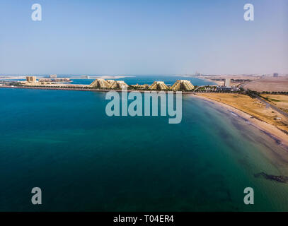 Marjan Island en émirat de Ras al Khaimah dans les eau vue aérienne Banque D'Images