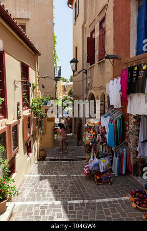 Ruelle pittoresque de La Canée, Crète, Grèce Banque D'Images