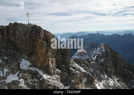 Vue du haut de la montagne Zugspitze Banque D'Images