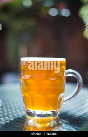 Pinte de bière dans le jardin de la bière Banque D'Images