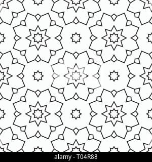 Huit étoiles oriental modèle homogène. Répéter l'ornement géométrique. Étoile de formes. Style linéaire. Vector background. Illustration de Vecteur